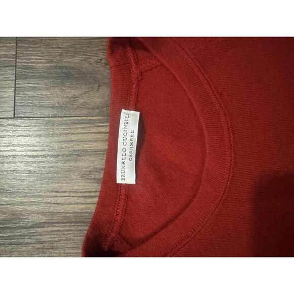 Brunello Cucinelli Red Cashmere Sweater sz M - Picture 3 of 6